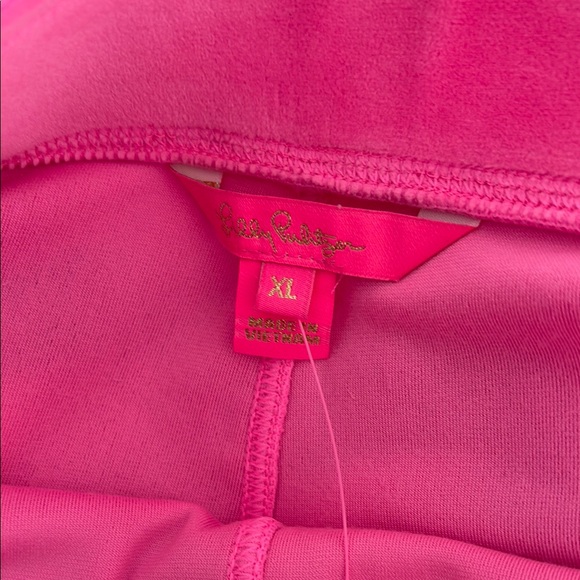EUC Lilly Pulitzer Pink Velour Pants Sz XL - Picture 3 of 5